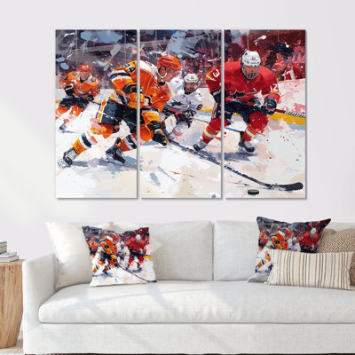 Hockey Players During Playoffs I  Sport Hockey Wall Art Print Set