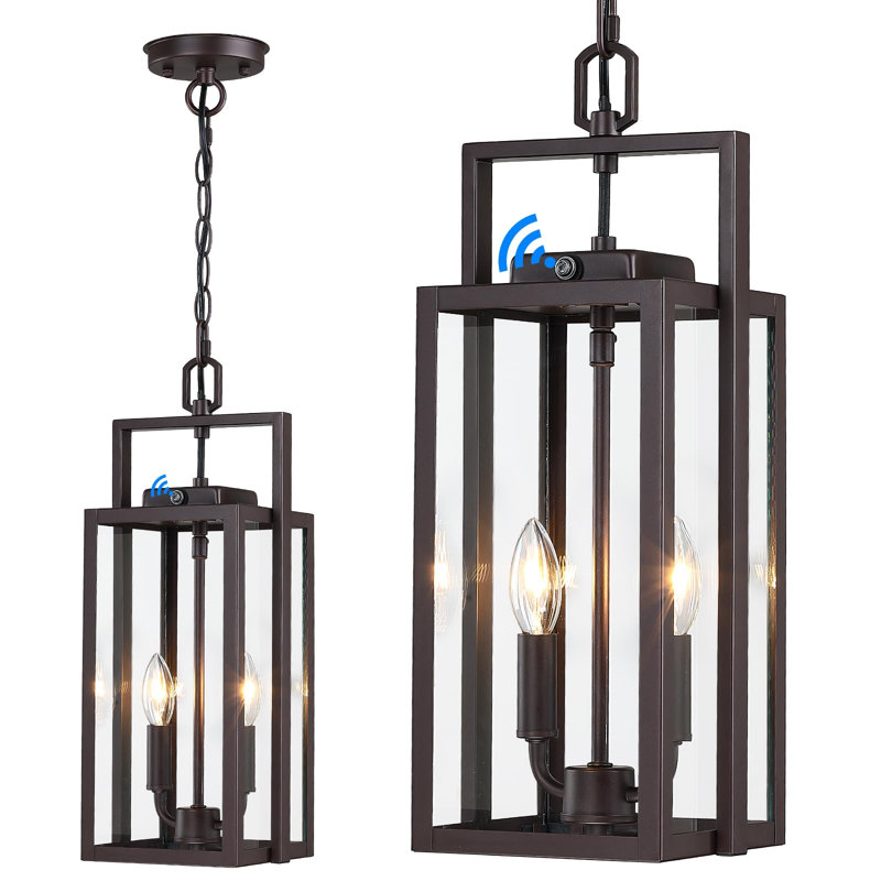Suspension extérieure 2 lumières, 45,2 cm (17,8 po), allumage automatique crépusculaire, brun