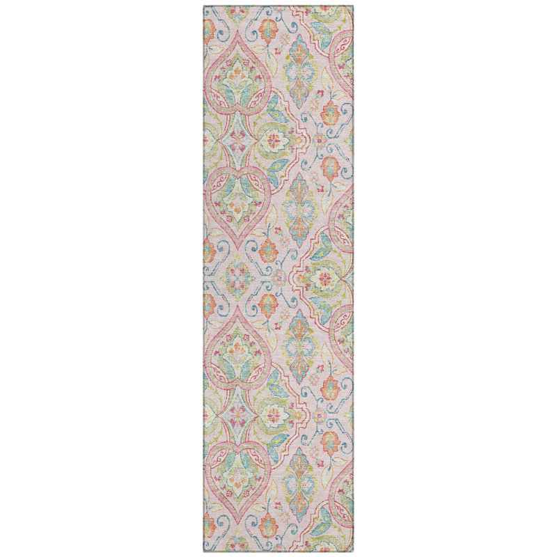 Machine Washable Indoor/Outdoor Husby ACN2207 Bohemian Rug, Runner 2'3" x 7'6"