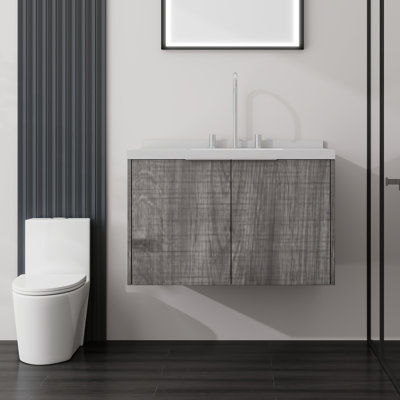 Meuble-lavabo flottant avec lavabo