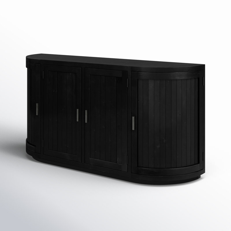 Rudolfo 71'' Black Pine Wood Sideboard