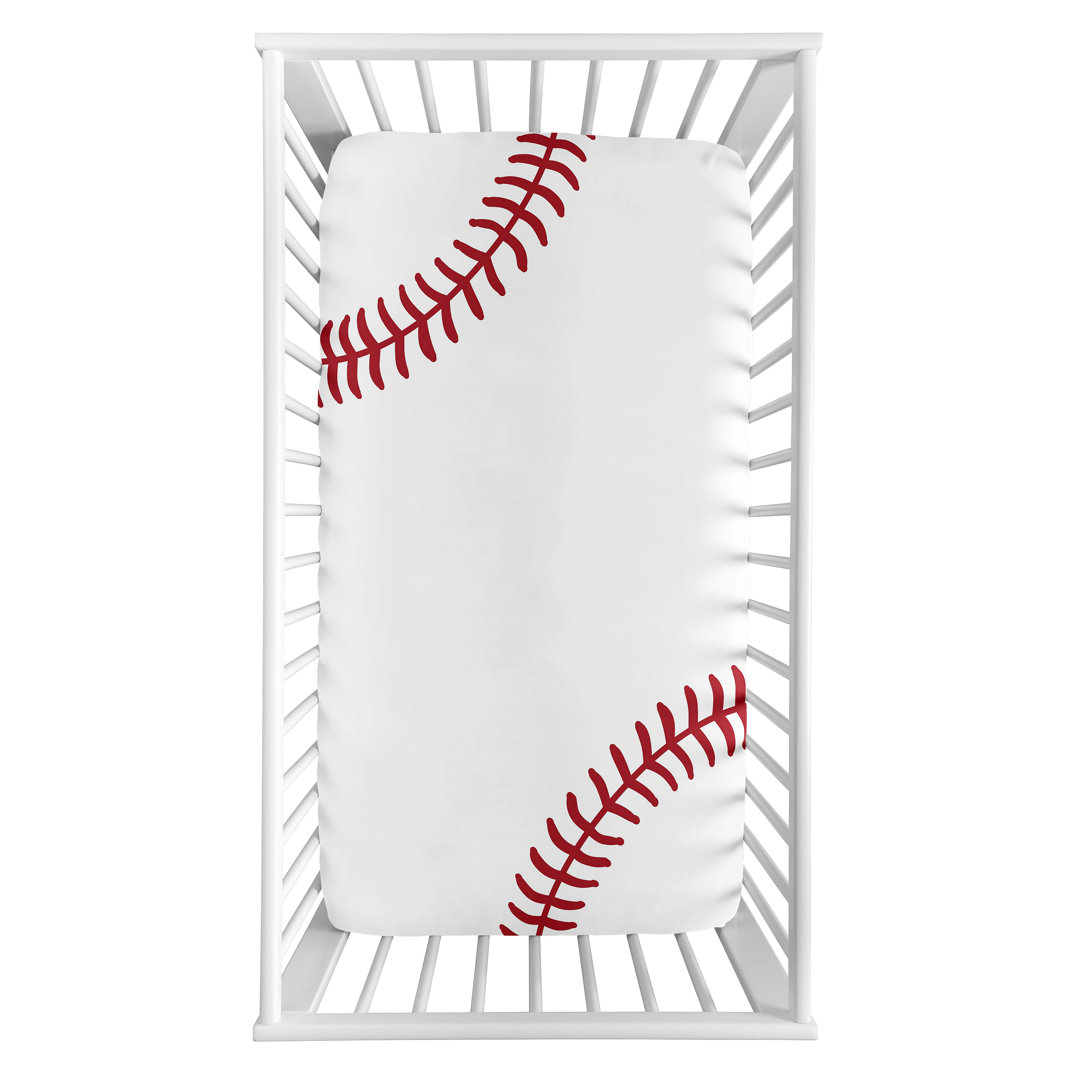 Baseball Patch Photo Op Fitted Crib Sheet Sweet Jojo Designs