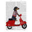 Art sur toile tendue Red Barrel Studio® Fab Funky Gallery: Dachshund on a Moped-681265564