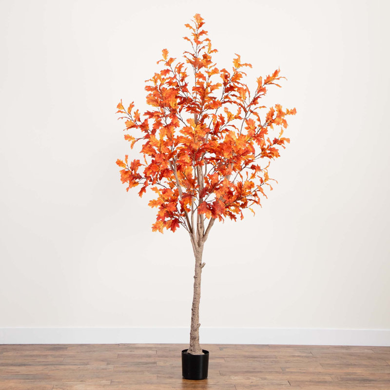 Autumn Oak Artificial Fall Tree, 96" H x 46" W x 46" D