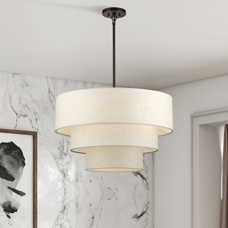 Lustre suspendu moyen en bronze anglais à 5 lumières Manorwood, Bronze