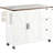 54.5" Style Kitchen Island With Internal Drawer And Retro Metal Decor - Rolling Cart For A Vintage Look Storage Charging Station Wheel Design Easy Mobility-1592144384