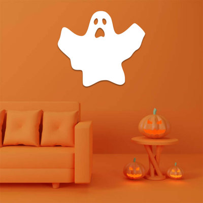 Art mural en métal fantôme Spooky - enseigne décorative d'Halloween hantée - sculpture fantôme effrayante mignonne - décoration rustique saisonnière - décoration murale thème horreur - œuvre d'art de fête