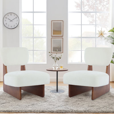 Ensemble de 2 chaises de salon rembourrées en polyester Comfy