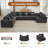 Boneless 152.2’’ Oversized Sectional Sofa, Modular Compressed Cloud Couch with Memory Foam, No Assembly Needed-132861374