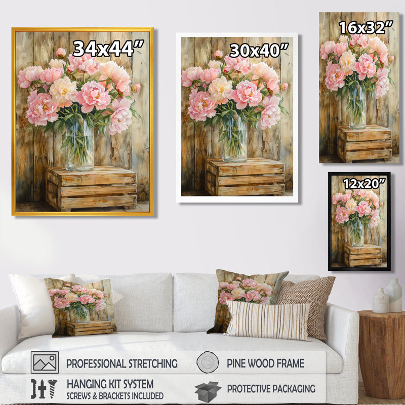 Shonna - Floral Wall Art, 32" H x 24" W, Wrapped Canvas, Does Not Apply