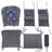 5PCS Glider Rocker Replacement Cushions with Massage Function & Storage, Dark Grey