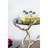 Two-Tier Gold Branch Cake Stand with Black Glass Trays and Granite Base for Display