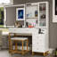 Bureau de coiffeuse avec miroir et lumières DEL, bureau de coiffeuse avec miroir éclairé coulissant, station de charge-2087127110