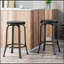 Ensemble de 2 tabourets de comptoir pivotants à hauteur réglable avec capitonnage à losanges et repose-pieds intégré, parfait pour les cuisines et les bars modernes