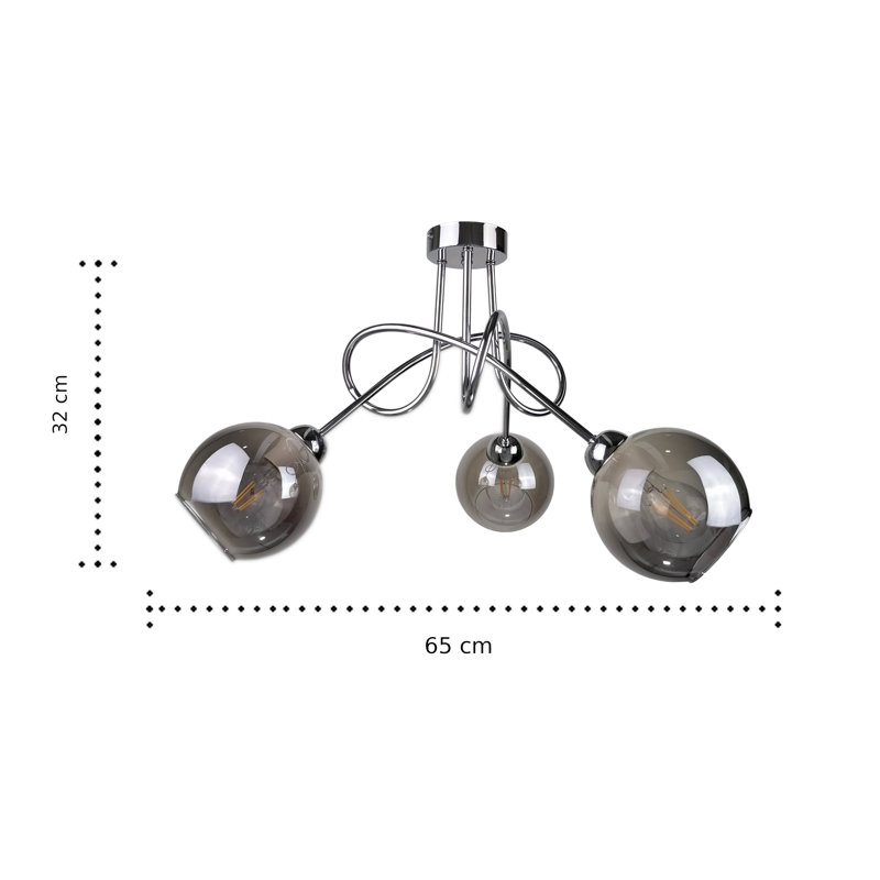 Chilhowee Glass Semi Flush Mount, Silver