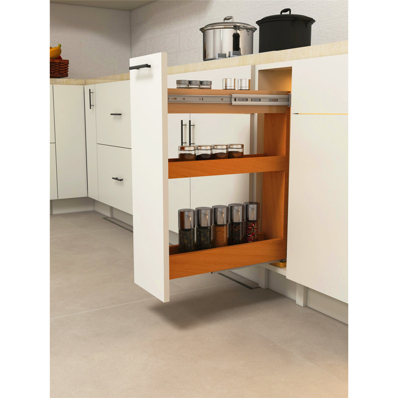 Slide-Out Spice Organizer for Base Cabinets Pullout spice drawer, 24" H x 5.5" W x 21" D