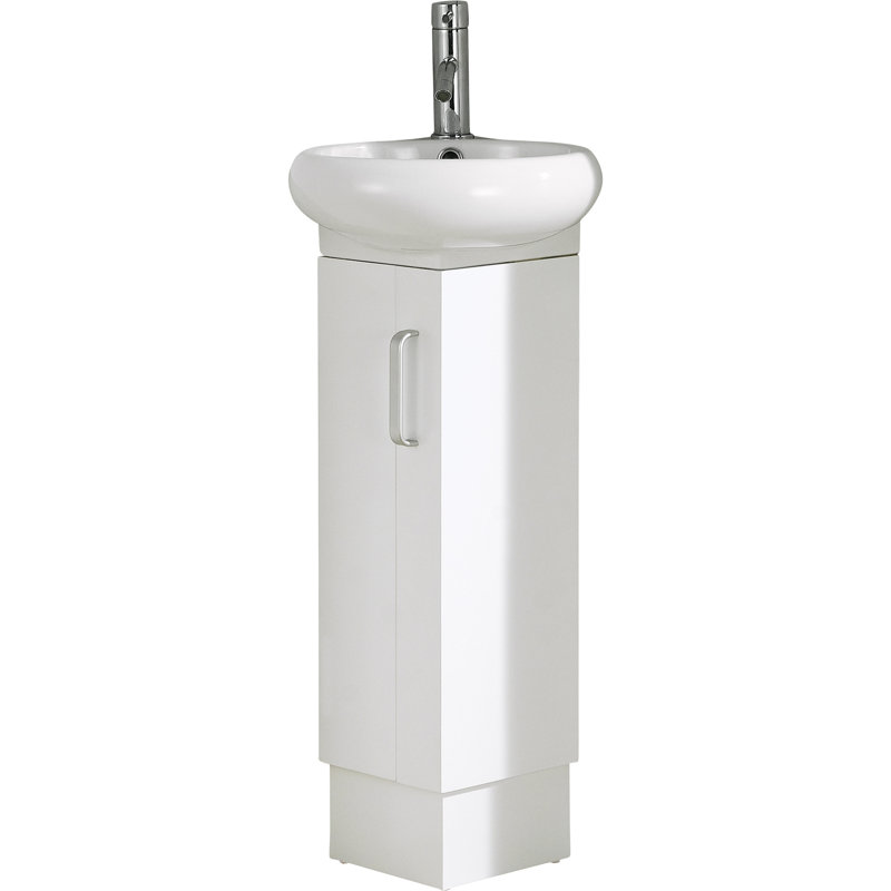 Jorren 14.5'' Single Bathroom Vanity with Ceramic Top, White
