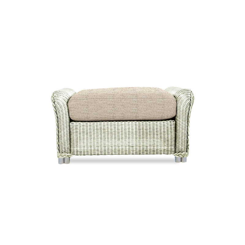 Reflections Outdoor Ottoman, Ivory, Friendly Flax