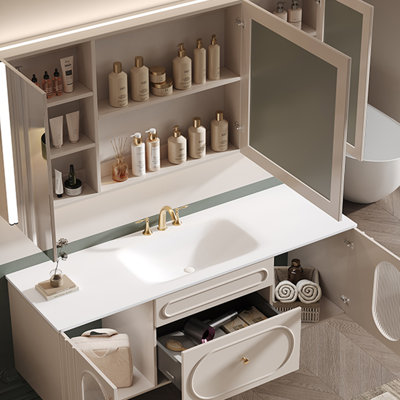 French minimalist bathroom cabinet