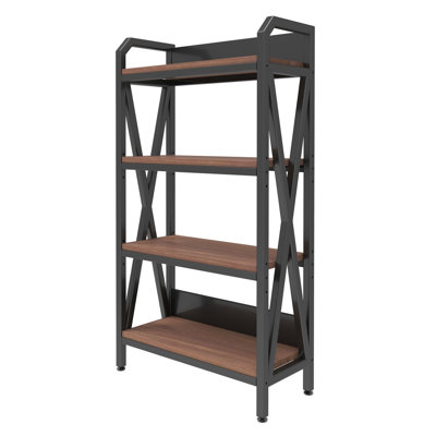 Bakers Rack Storage Shelves 4-Level Metal And Wooden Kitchen Shelves,Kitchen Organizers And Storage, For Garage, Pantry, Bathroom, Closet