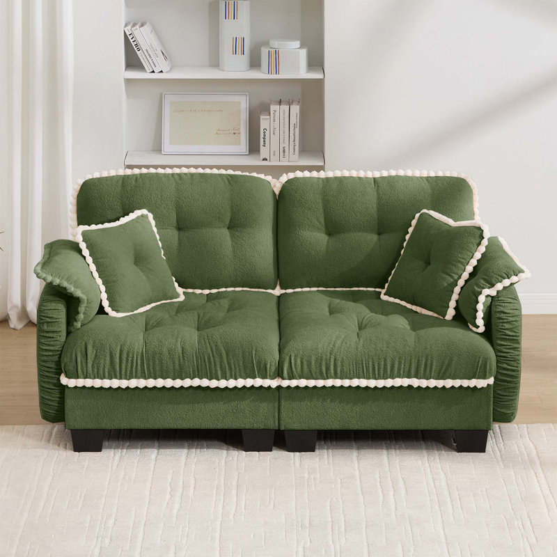 Causeuse ergonomique en chenille avec coussins pour un confort douillet, Green(2 Seat without Ottoman)