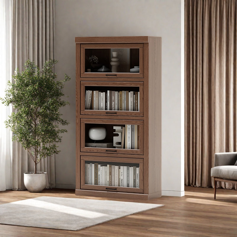 Une bibliothèque simple et stable, Marron foncé, (4 tablettes) H 61,8 po x l 31,4 po x P 12,4 po