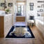 Saber Machine Woven Wool Area Rug in Black/Khaki