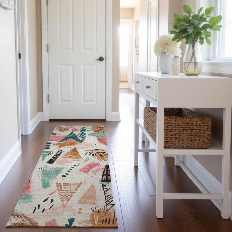 Premium Machine Washable Harjo AMF1573 Modern Rug, Runner 2'3" x 7'6"