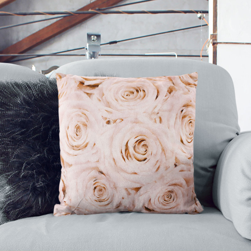 Wall of Roses Painting Cushion with Filling, 55cm H x 55cm W x 20cm D