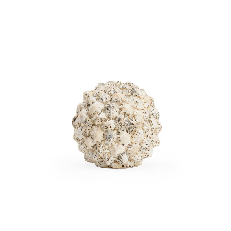 Shell Ball Sculpture, 4.3" H x 4.3" W x 4.8" D