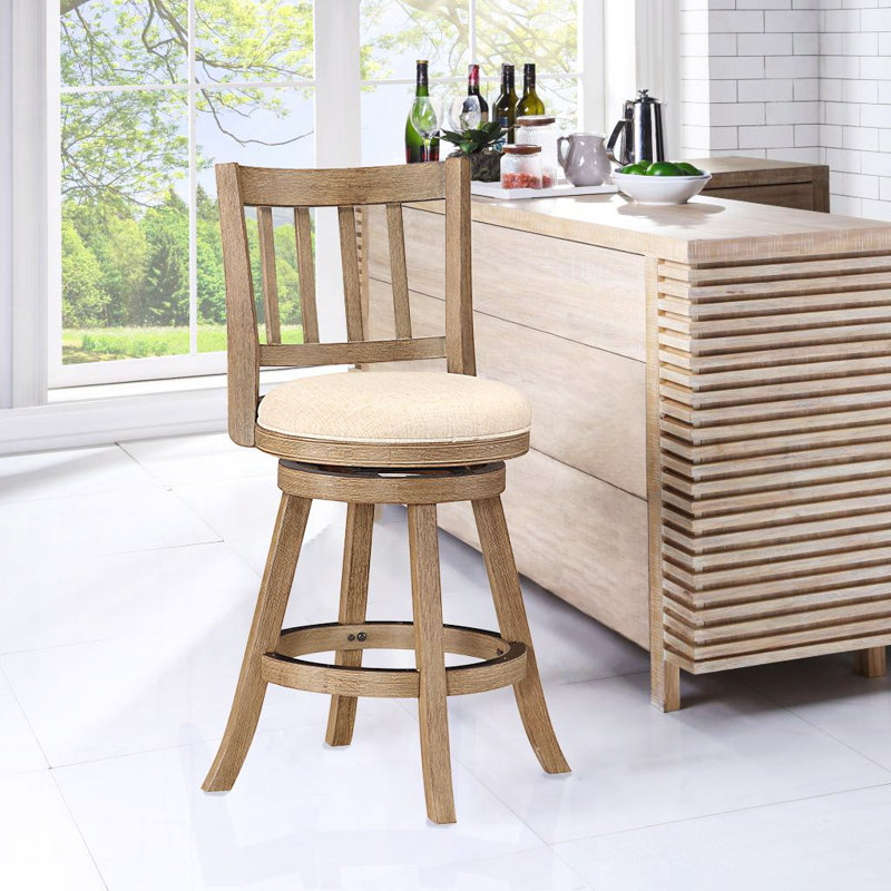 Cremilde Swivel Bar/Counter Stool, 24, Ivory