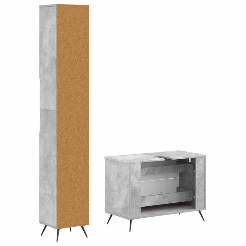 Bathroom Storage Furniture Set, Concrete Grey