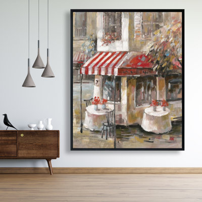 Sunny Restaurant Terrace Print On Canvas