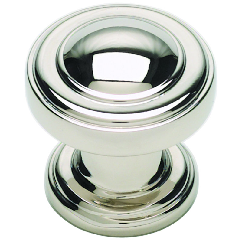 Bronte 1 1/8" Diameter Round Knob, Polished Nickel