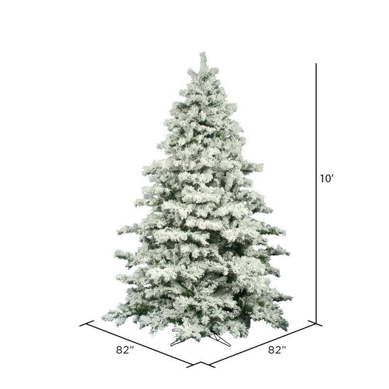 Flocked Alaskan White Pine Artificial Christmas Tree, 10' H
