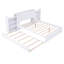Grand lit plateforme avec rangement et tablettes gigognes TG, blanc
