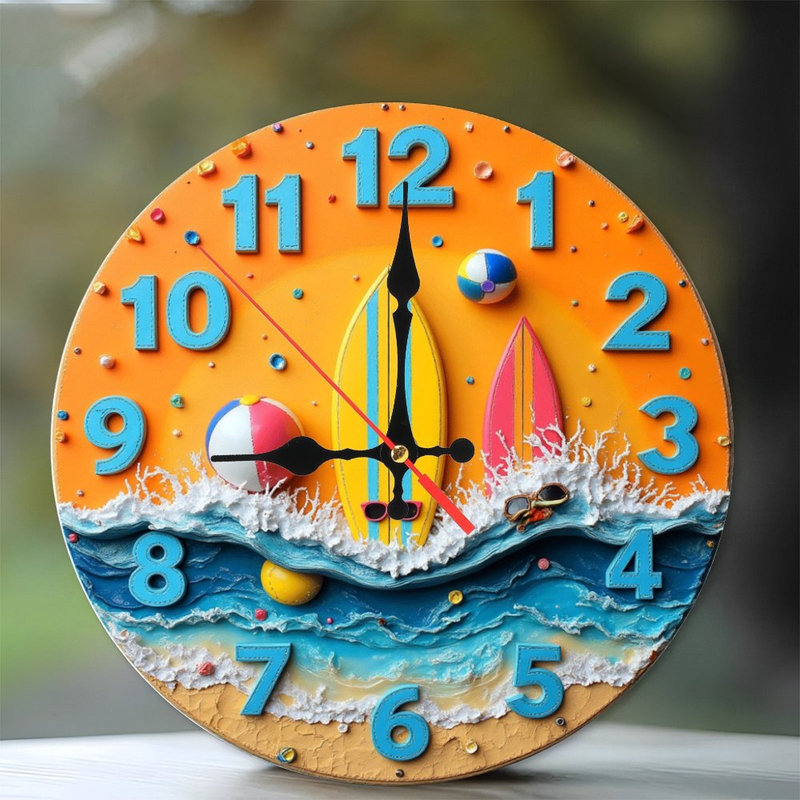 Horloge murale colorée