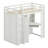All-in-One High Loft Bed with Integrated Wardrobe, Built-in Desk, Pull-out Keyboard Tray, Charging Hub, and Dual Spotlights-1042286314