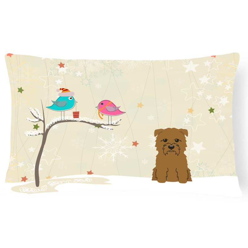 Coussin lombaire en toile de noël intérieur/extérieur, Brun clair
