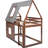 House-Shaped Twin Bunk Bed In Oak & Smoky Grey - Roof, , 2 Windows Wood Construction For Bedroom