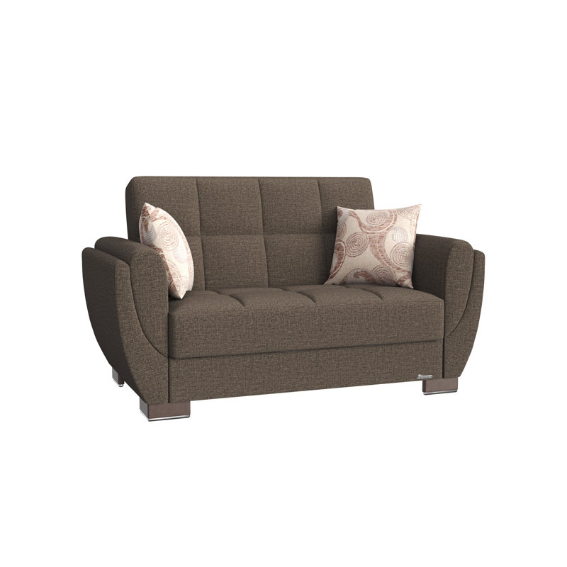 Collection Upholstered Convertible Loveseat with Storage, Perfect for Family Gatherings and Space - Saving in Various Living Environments