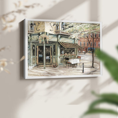 Neighborhood Café -Framed Print - Restickable