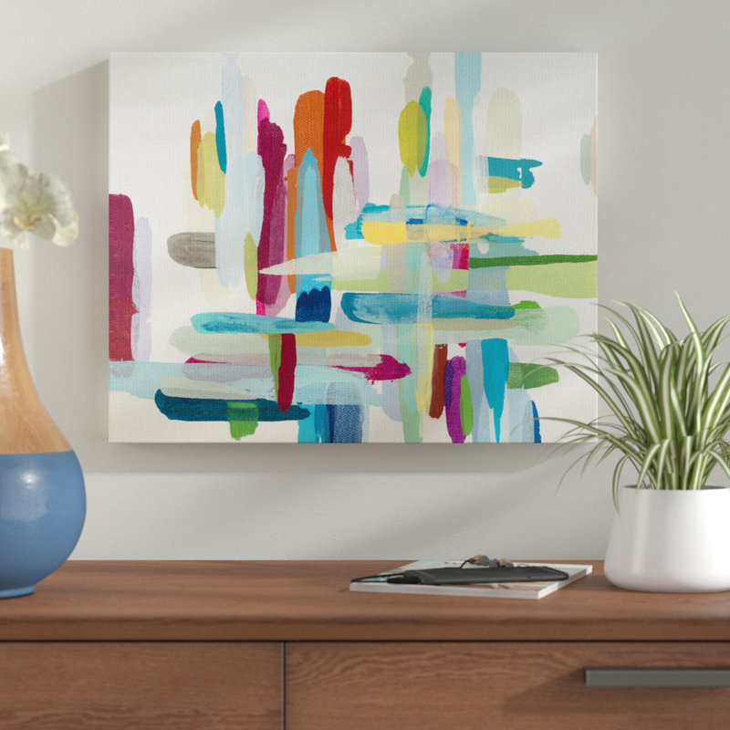 «Cross Hatch Abstract» par Third and Wall - reproduction d'art, H 16 po x l 20 po x 1,5 po, Toile tendue