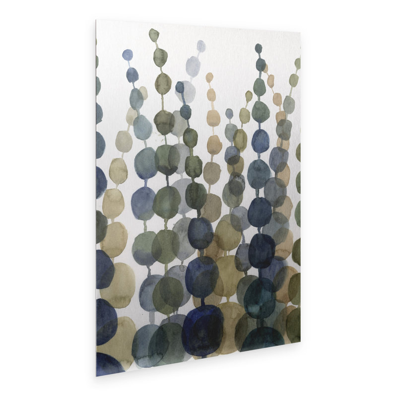 Art flottant en aluminium brossé Megan Meagher «Pompom Botanical II»