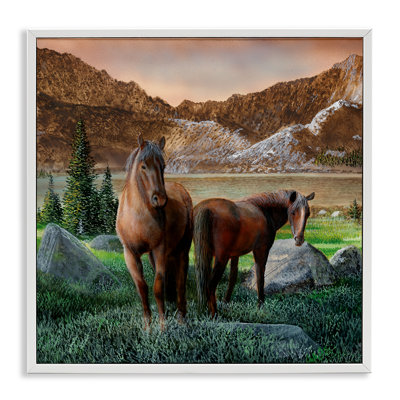 «Two Horses» par Mountain, estampe numérique de Kevin Daniel