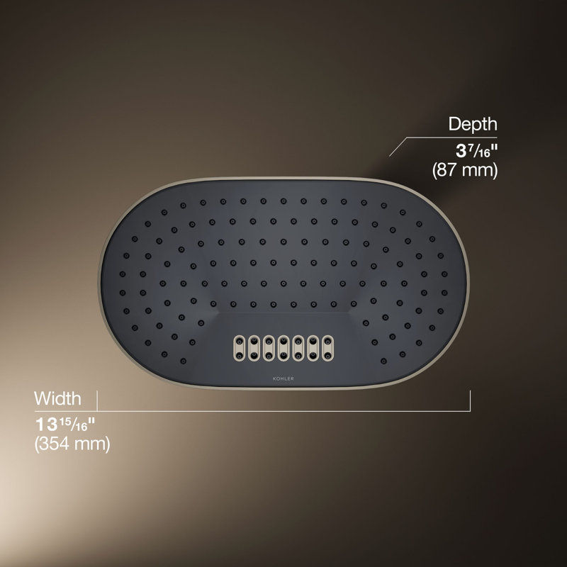 Statement™ Oblong 14 in. Two-Function 1.75 Gpm Rainhead With Katalyst Air-Induction Technology, Vibrant  Brushed Nickel