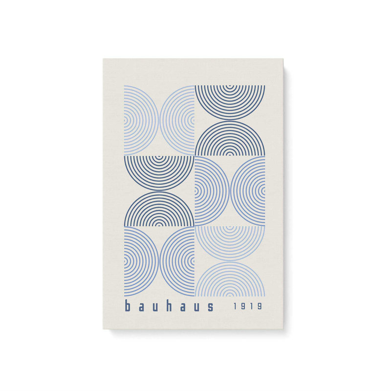Blue Bauhaus Composition Poster I Wrapped Canvas, 12" H x 8" W