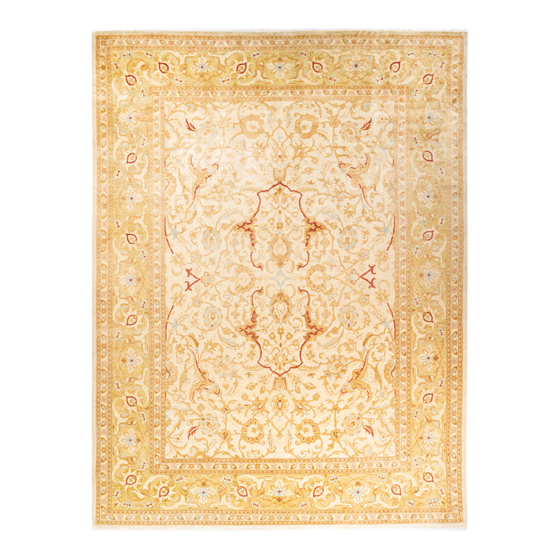 Ricoe One-of-a-Kind 9' 0" X 12' 3" 2000s Wool Area Rug in Ivory