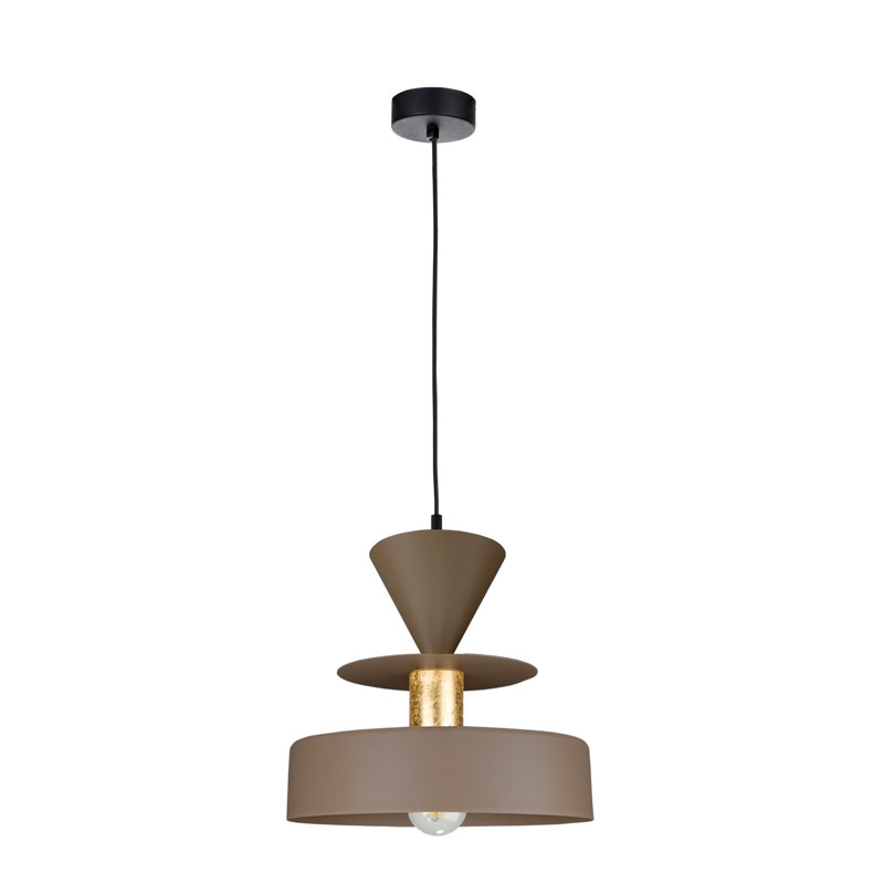 1 - Light Pendant, Matte Black/Gold