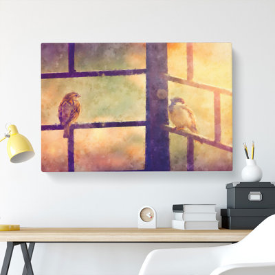 Two Sparrow Birds - Wrapped Canvas